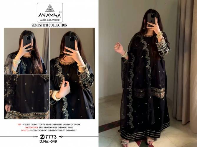 Anamsa 549 Faux Georgette Pakistani Suit Wholesale Price In Surat
